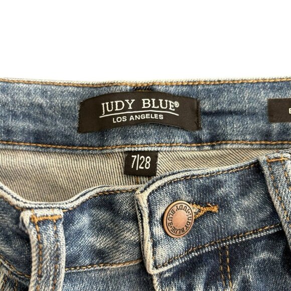 Judy Blue Destroyed Boyfriend Jean‎ - JB88196 Size 7/28 7 Soft Cotton High Rise - Picture 5 of 11